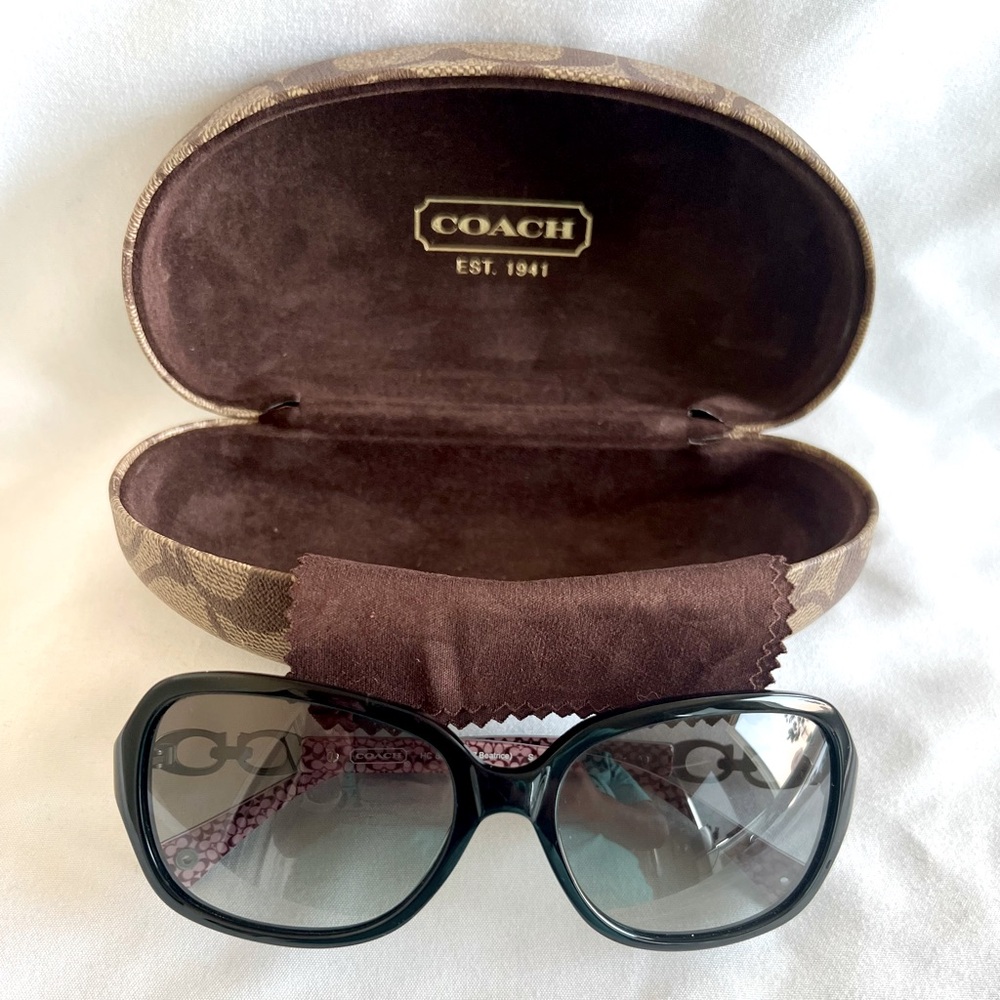 Coach HC 8019 L007 Beatrice 5034/11 Black Sunglasses 58-16-135 pre-owned